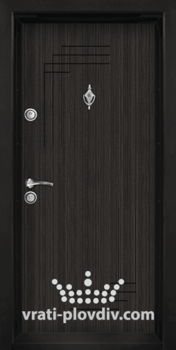 Блиндирана входна врата T-111, цвят Черна перла, дръжка Класик