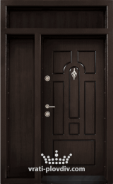 Двукрила входна врата Т-108, цвят Тъмен орех