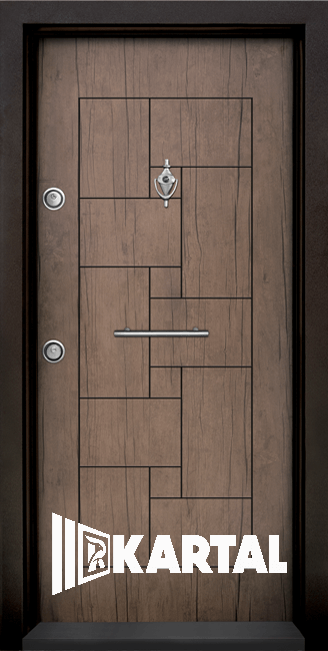 Блиндирана врата T 100, цвят Антик, дръжка тип пура